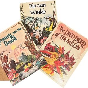 Set of 3 Vintage Derrydale Classic Fairy Tale Books circa 1978